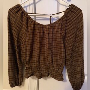 Madewell Plaid Long Sleeve Women's Top xs
